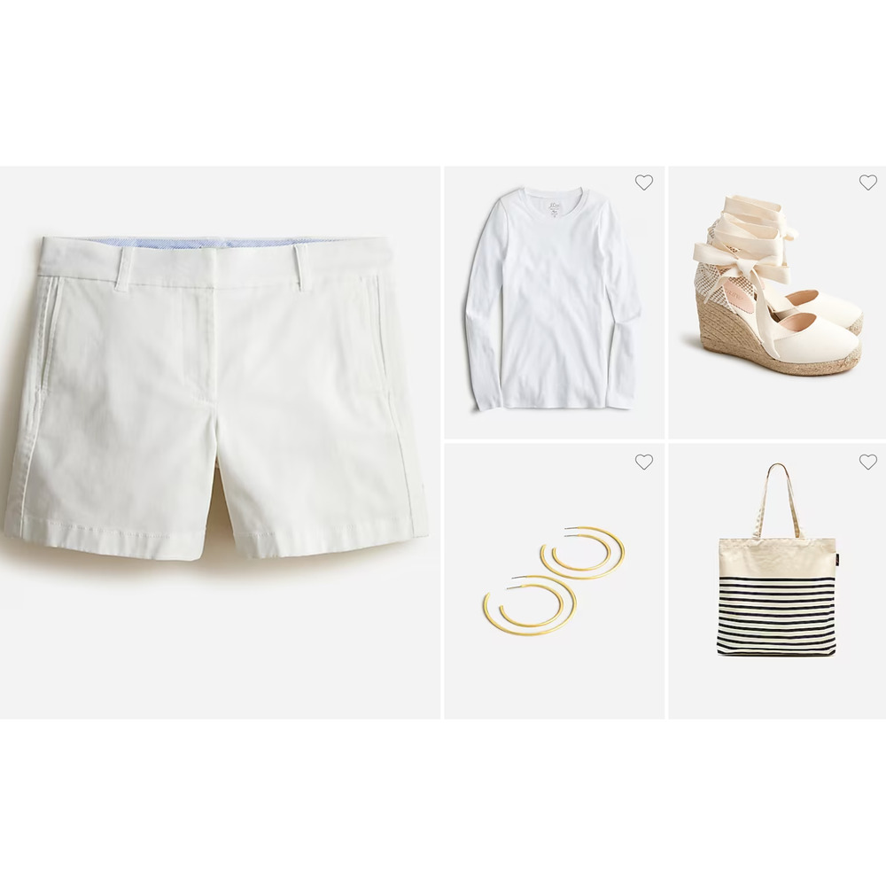 NWT J. Crew 5" Classic Chino Shorts White 2 H1453 Travel Beach Cruise J.Crew - Picture 4 of 7